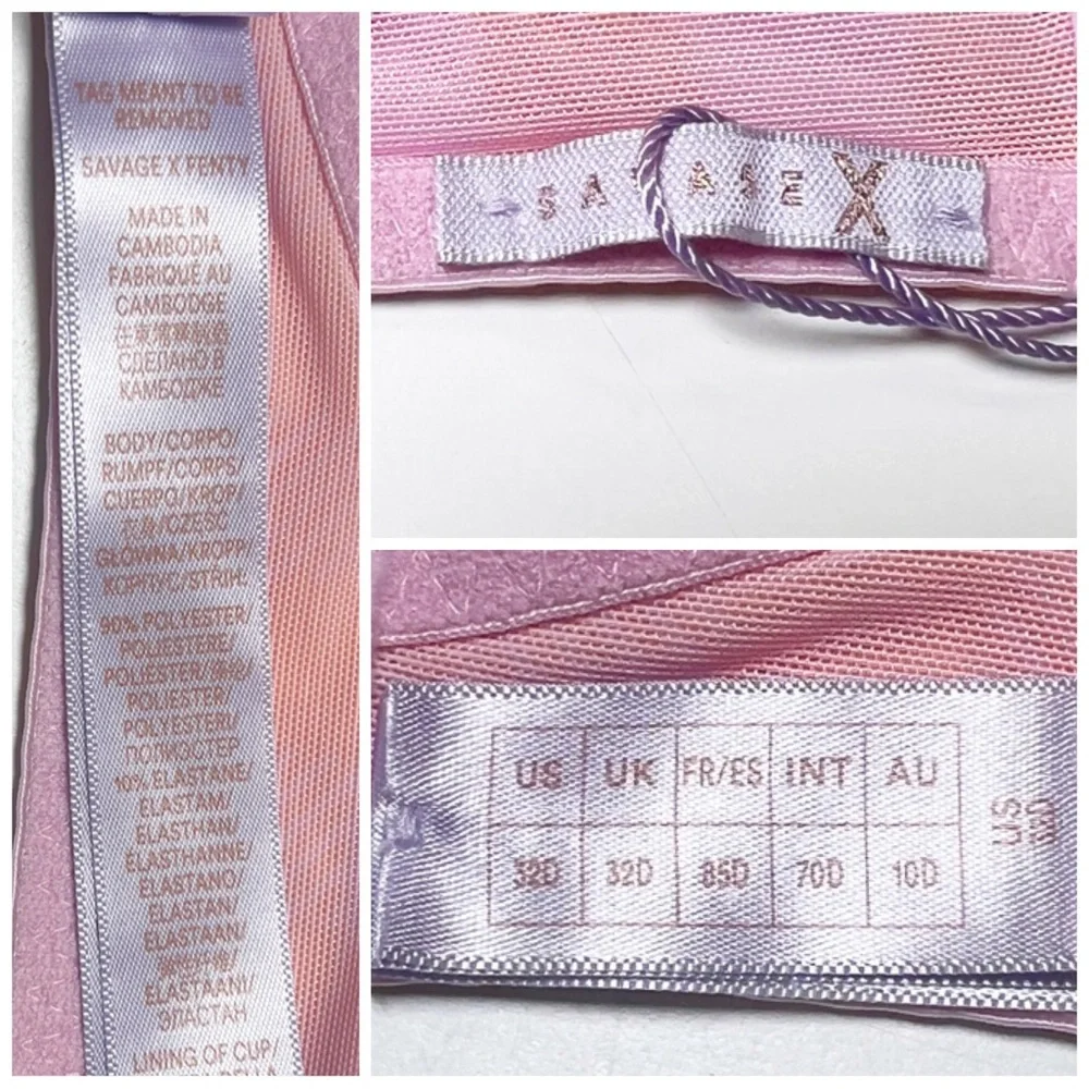 •SAVAGE X FENTY• Gingham Remix Unlined Plunge Bra Size‎ 32D